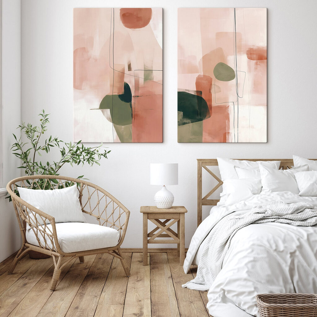 Géométrie en rose dans un intérieur
