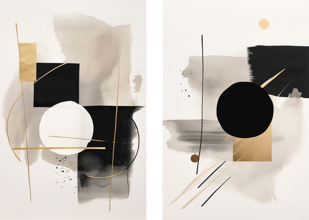 Cercles et lavis — motif complet