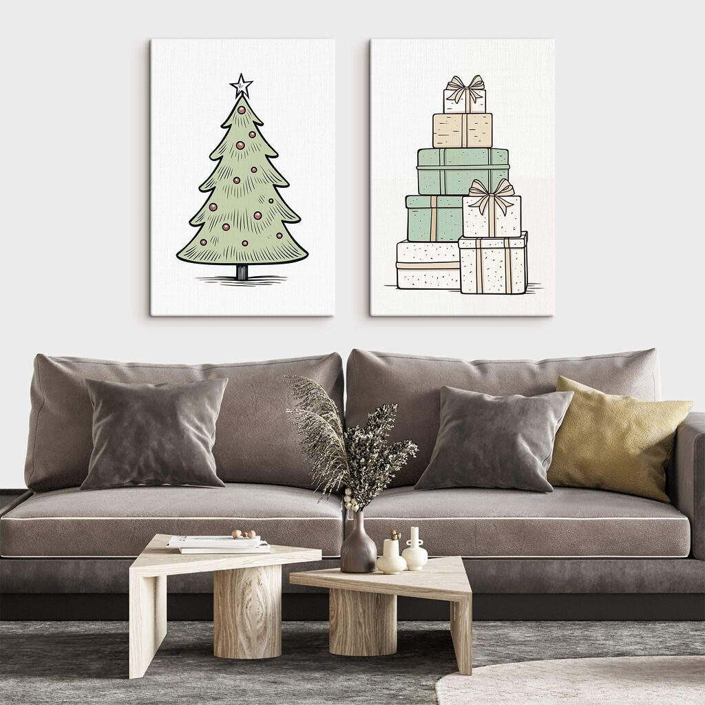 Sapin et cadeaux — intérieur 1