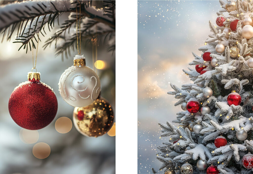 Boules de Noël — motif complet