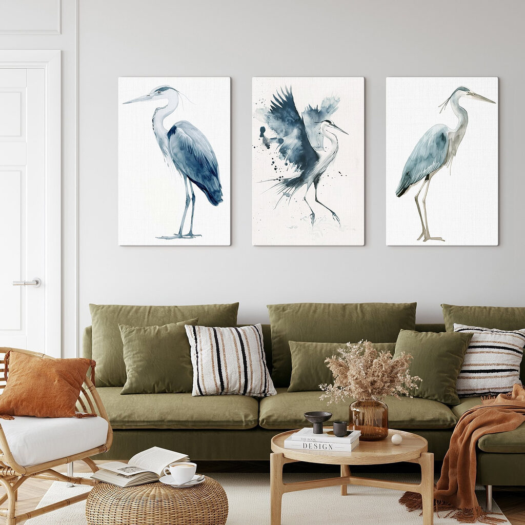 Hérons à l’aquarelle — intérieur 1