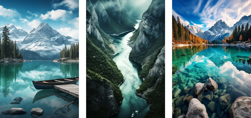 Paysages de montagne — motif complet