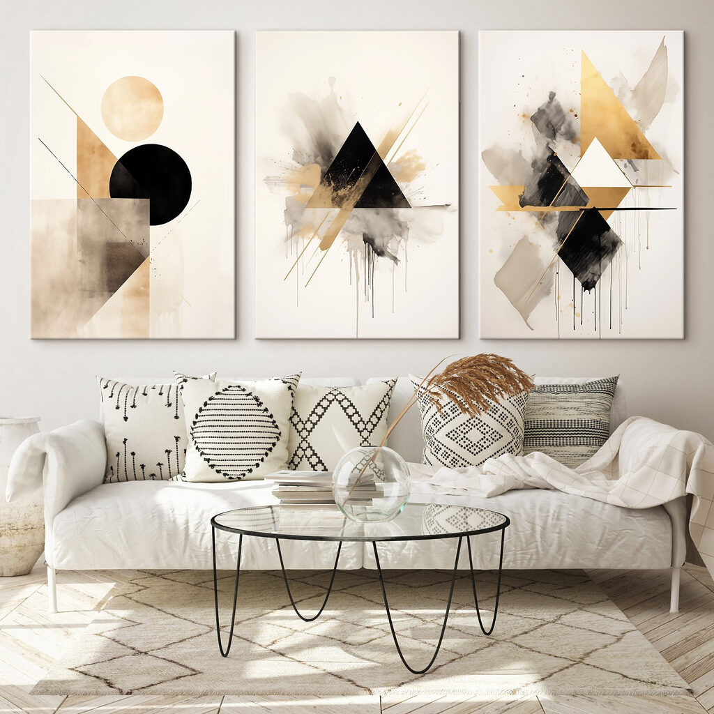 Cercles et triangles dans un intérieur