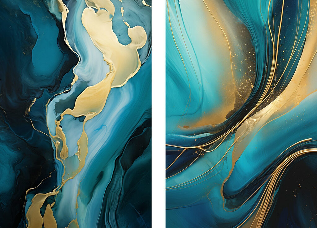Marées turquoise — motif complet
