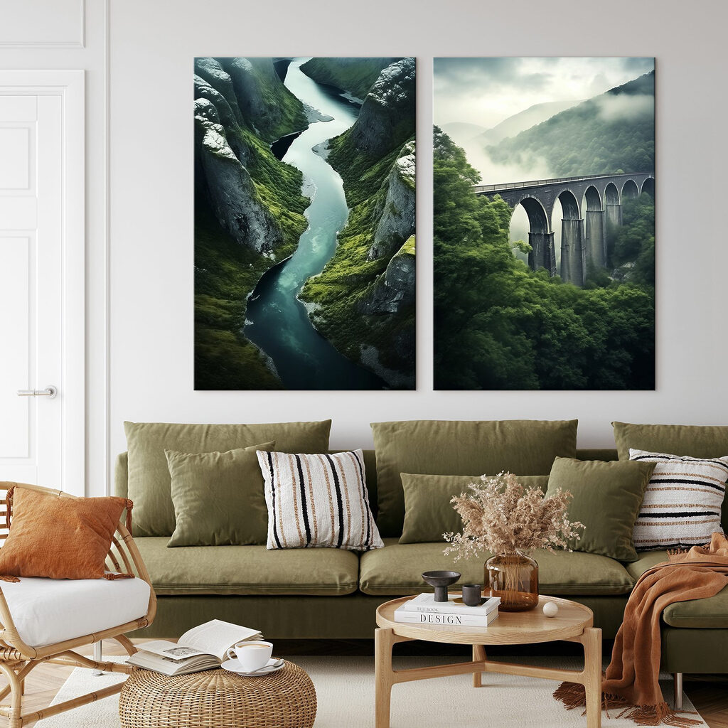 Gorges et viaduc dans un intérieur