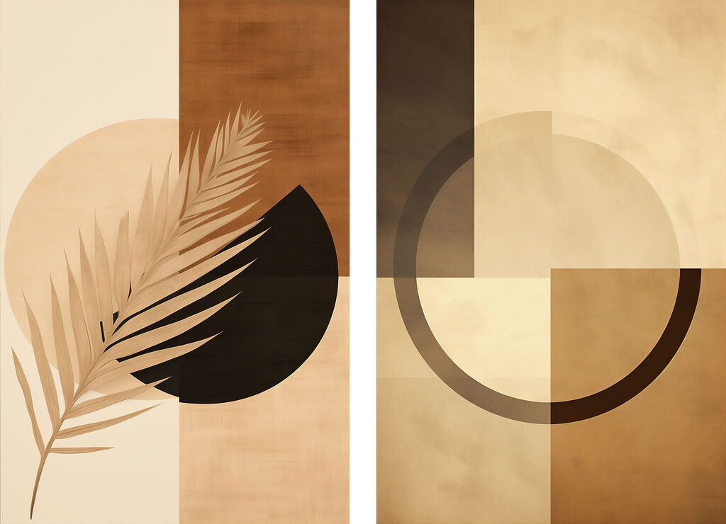 Palme et géométrie — motif complet