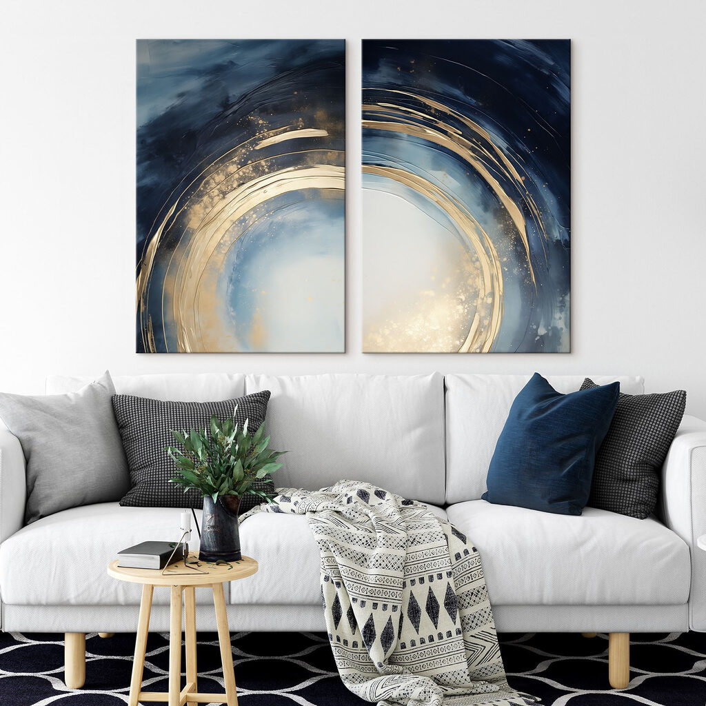 Tourbillon bleu et or — intérieur 1
