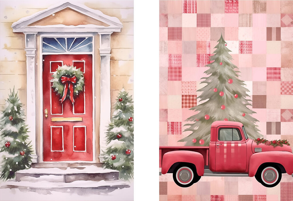 Noël tout en rouge — motif complet