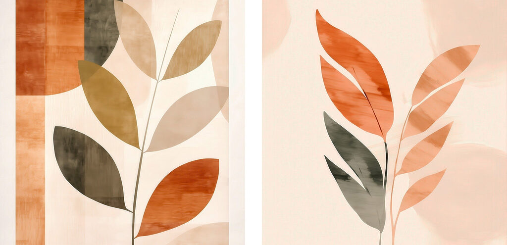 Feuillage couleur terre — motif complet