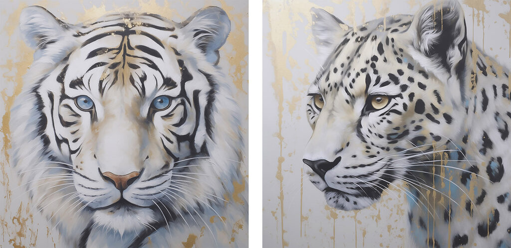 Tigre et léopard — motif complet