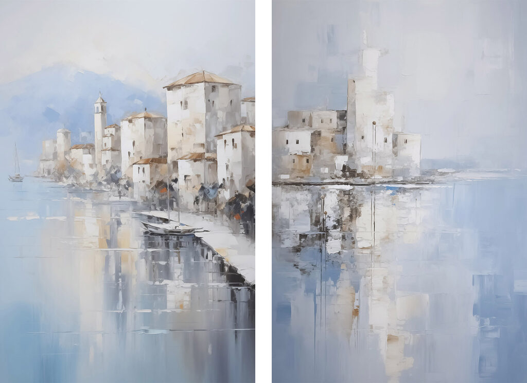Reflets sur le port — motif complet