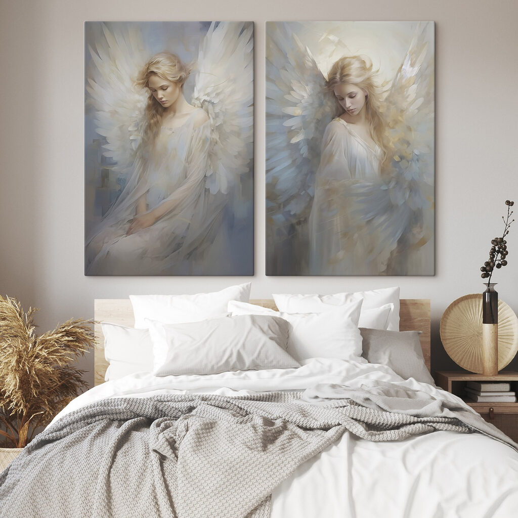 Anges pensifs dans un intérieur