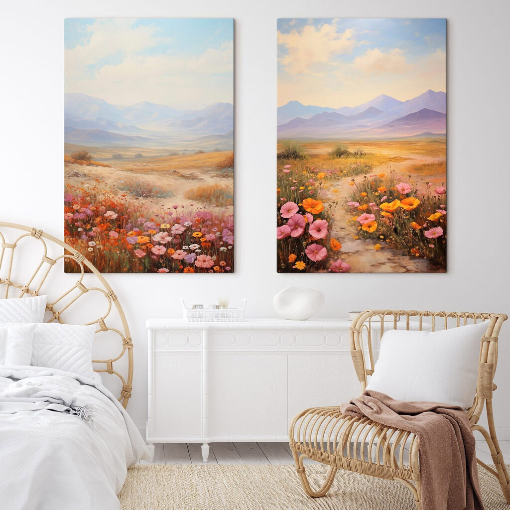 Plaine fleurie et montagnes — intérieur 1
