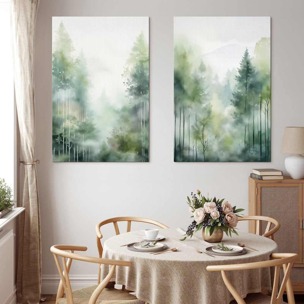 Lumière entre les troncs dans un intérieur