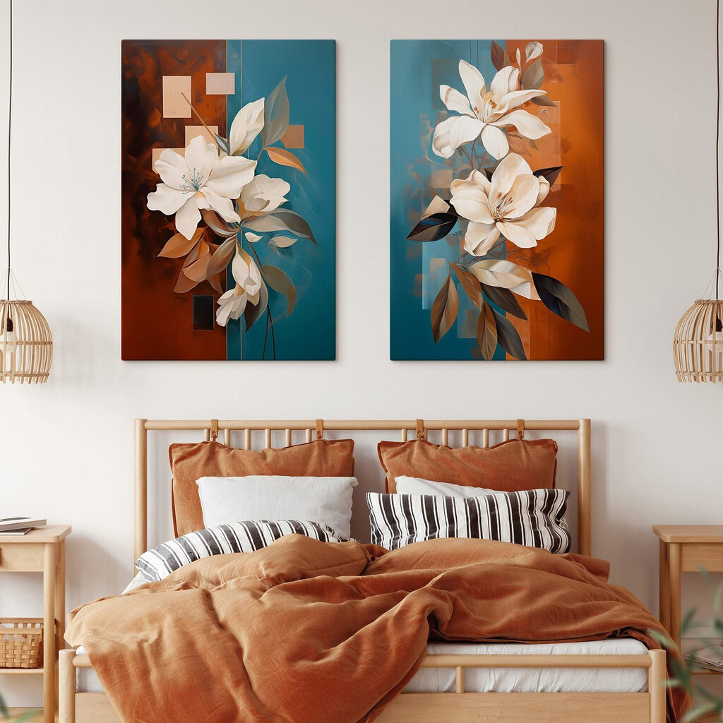 Fleurs blanches et carrés — intérieur 1