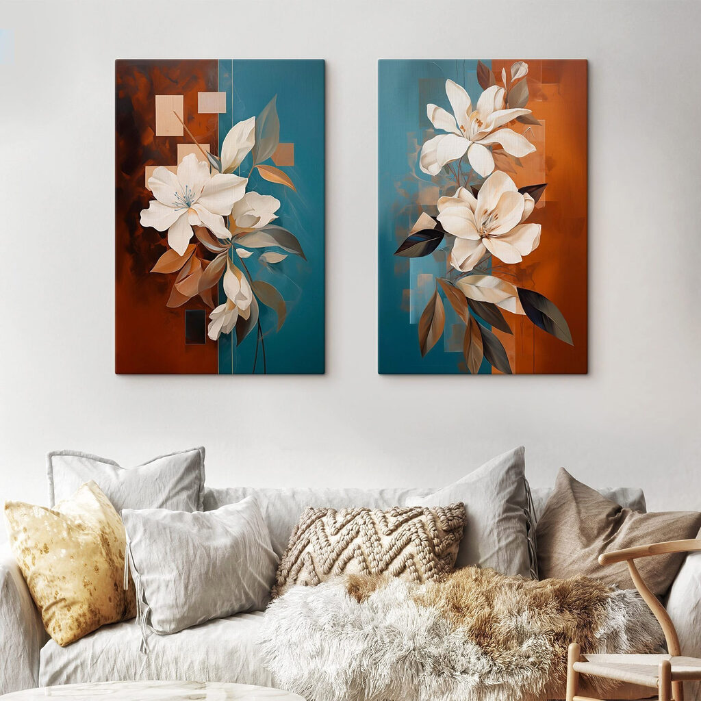 Fleurs blanches et carrés — intérieur 2