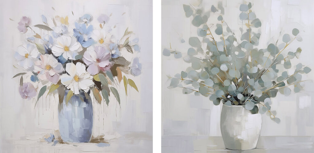 Bouquets pastel — motif complet