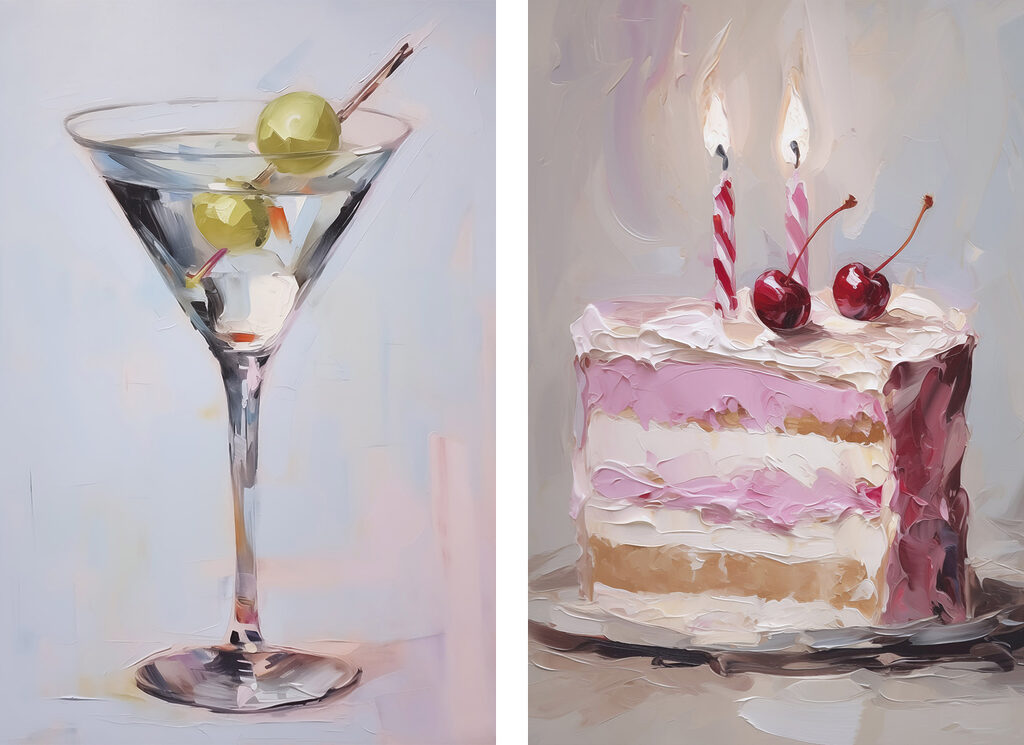 Martini et gâteau — motif complet