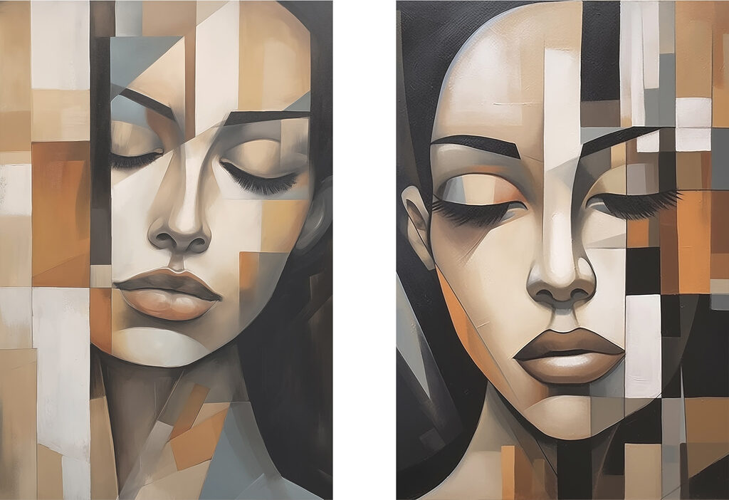 Femme aux yeux clos — motif complet