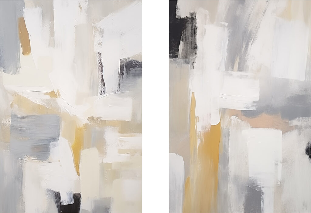 Aplats gris et ocre — motif complet
