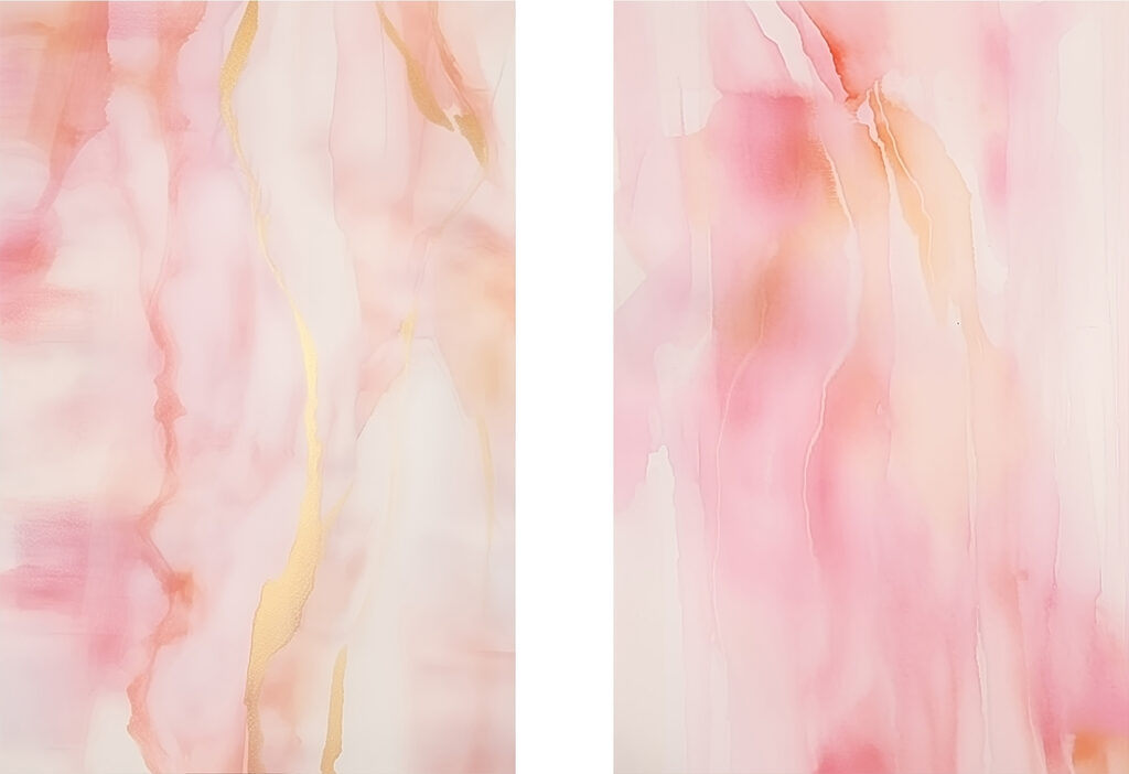 Voiles rose et or — motif complet