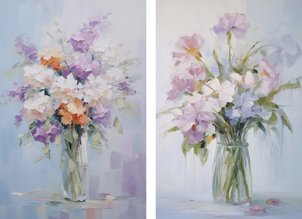 Bouquets mauves — motif complet
