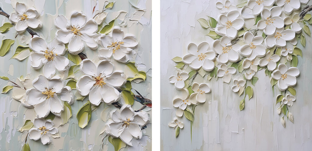 Floraison en relief — motif complet