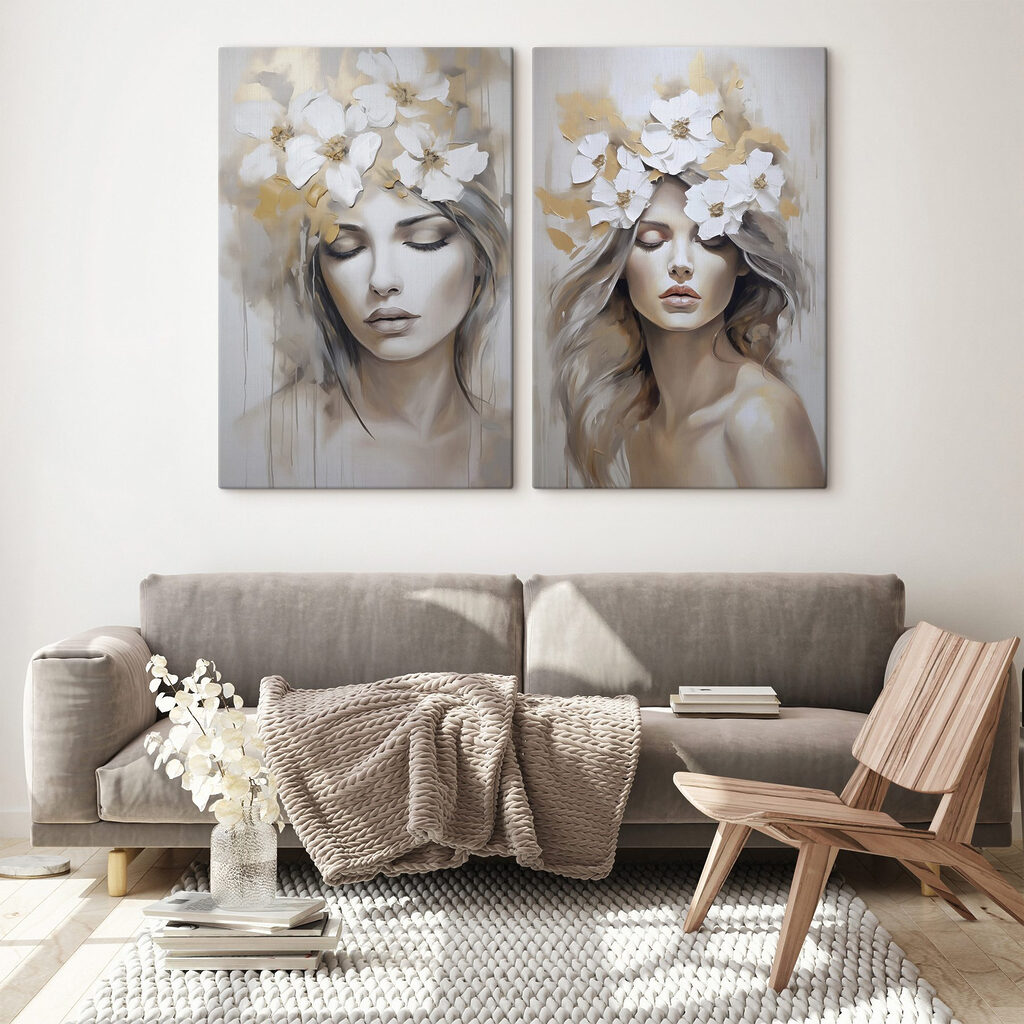 Femme couronnée de fleurs — intérieur 2