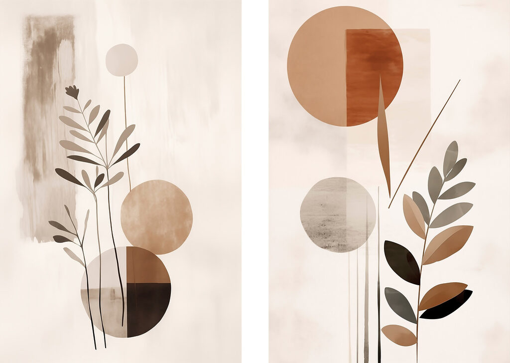 Branches et cercles — motif complet