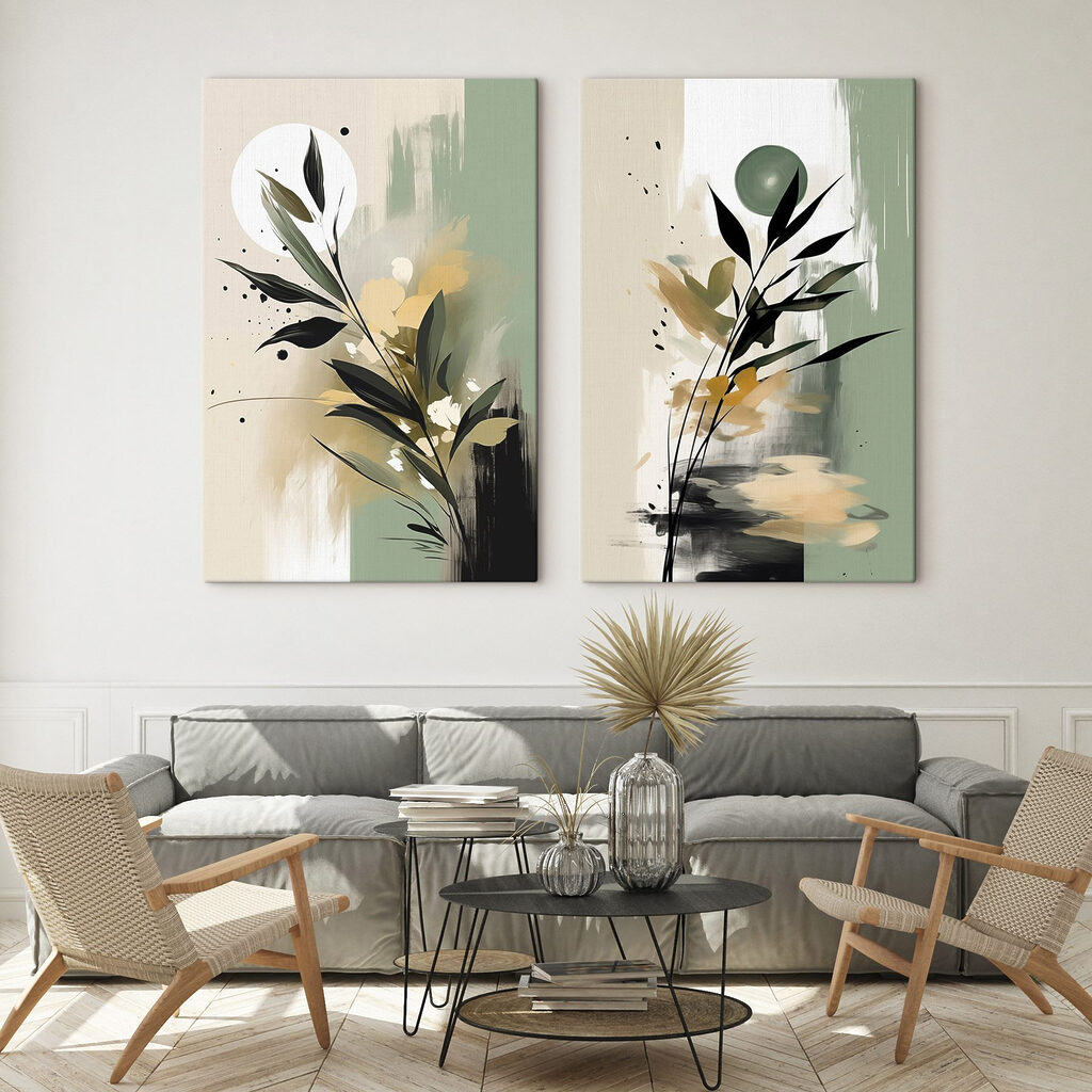 Feuillage au pinceau dans un intérieur
