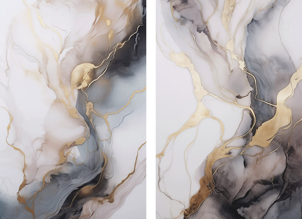 Gris veiné d’or — motif complet