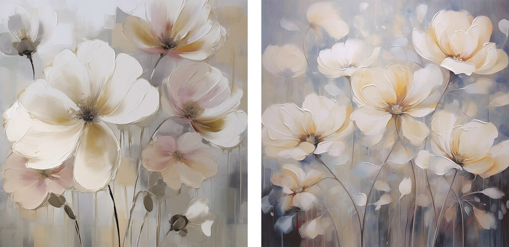 Fleurs sur fond strié — motif complet