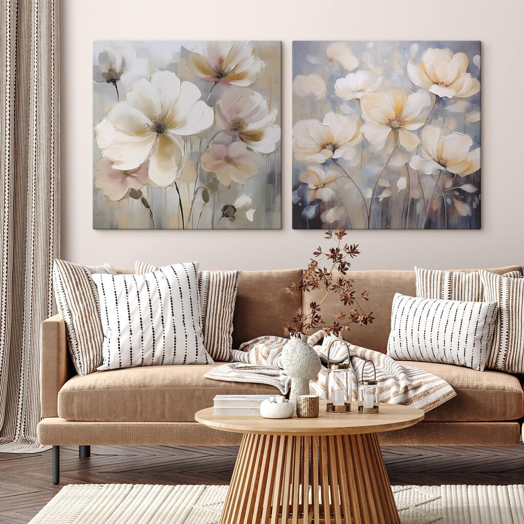Fleurs sur fond strié — intérieur 2