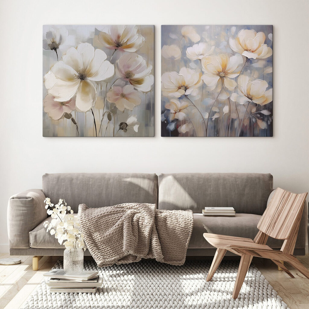 Fleurs sur fond strié — intérieur 1