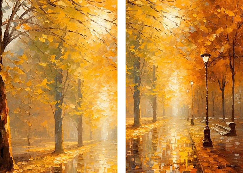 Allée d’automne — motif complet