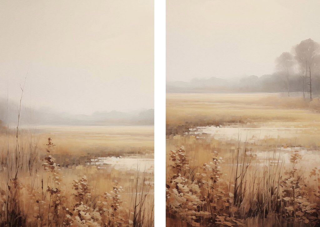 Marais dans la brume — motif complet