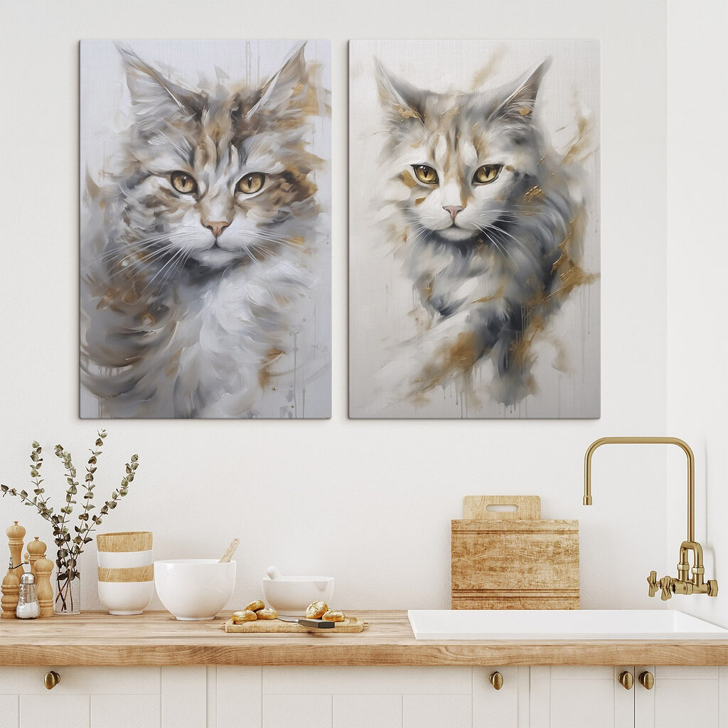 Chat aux yeux d’or dans un intérieur
