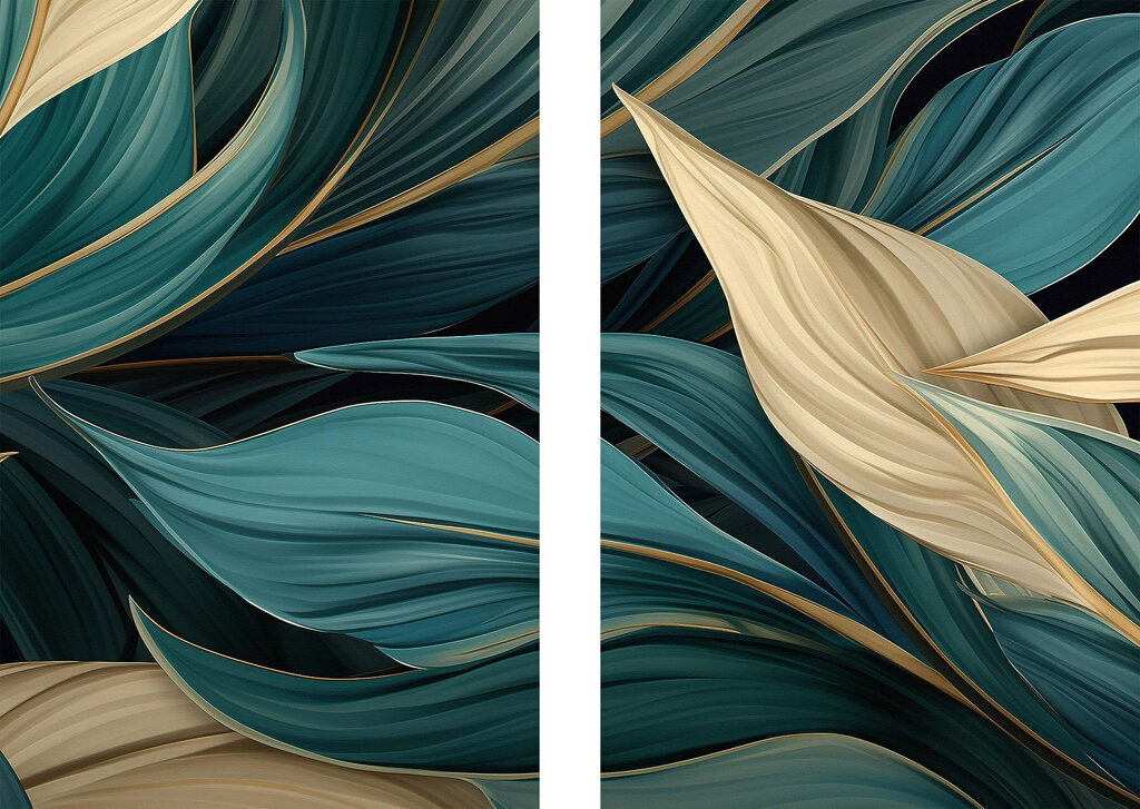 Arabesques de feuilles — motif complet