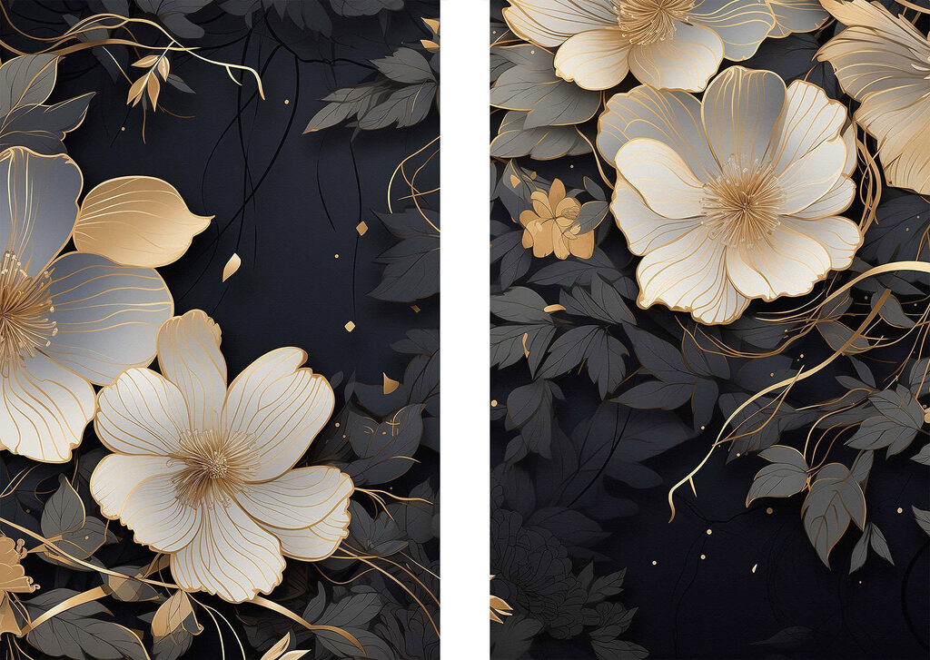 Fleurs et arabesques — motif complet
