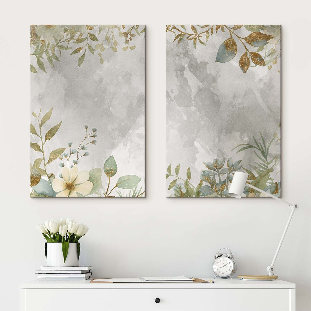 Feuillage sur gris — intérieur 1