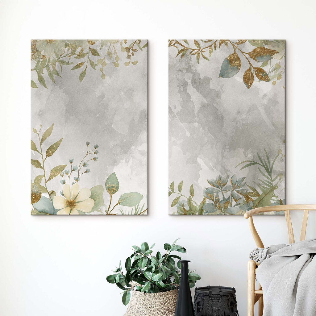 Feuillage sur gris — intérieur 2