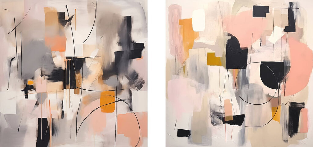 Composition rose et noire — motif complet
