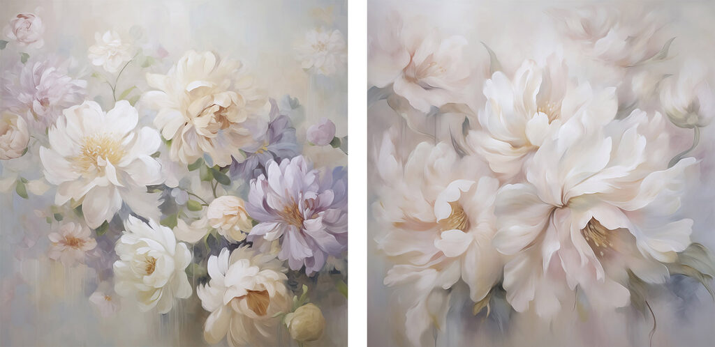 Douceur de pivoines — motif complet