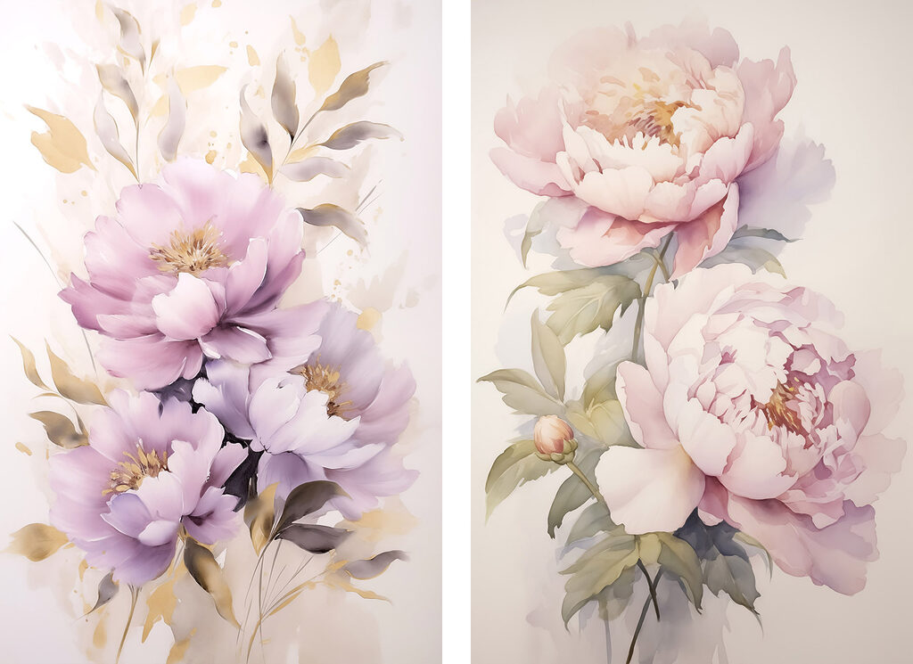 Fleurs aux tons tendres — motif complet