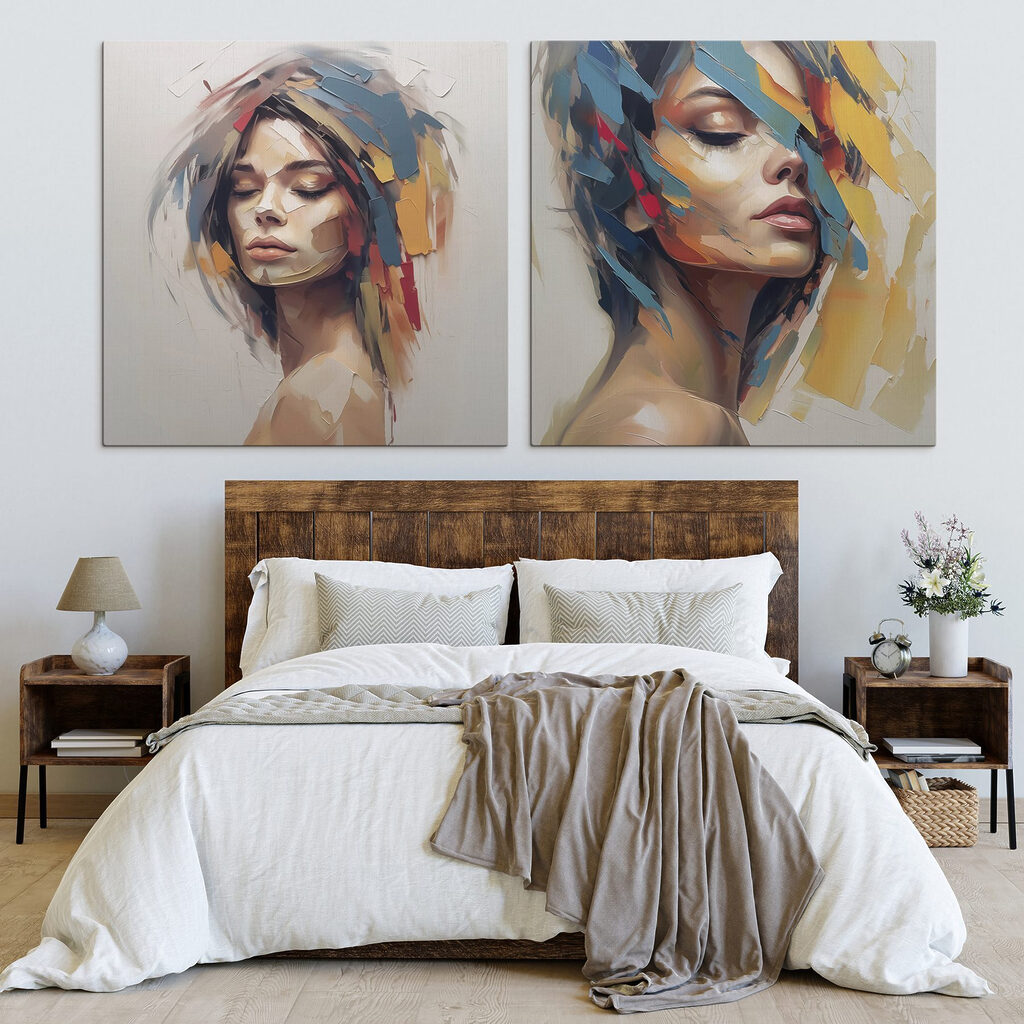Visage aux touches colorées — intérieur 2