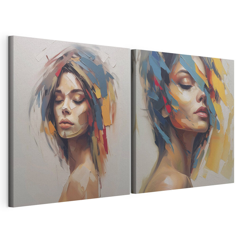 Visage aux touches colorées — vue du produit
