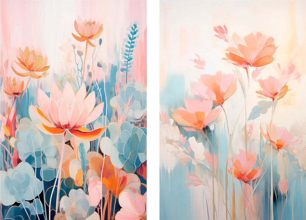 Fleurs et succulentes — motif complet