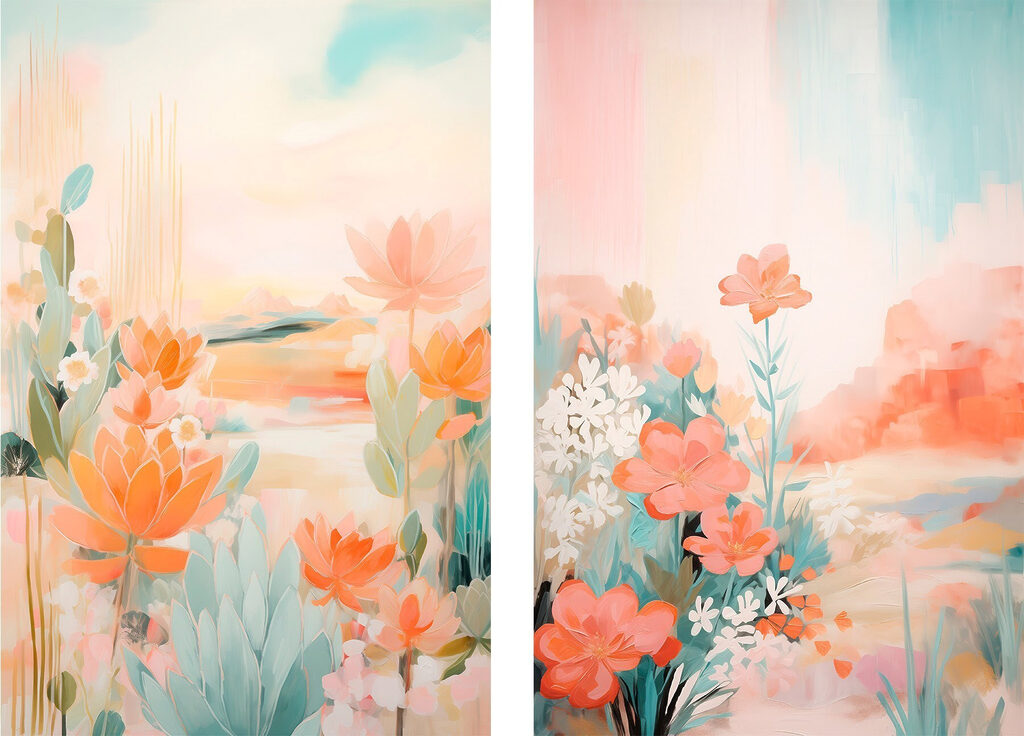 Paysage fleuri — motif complet