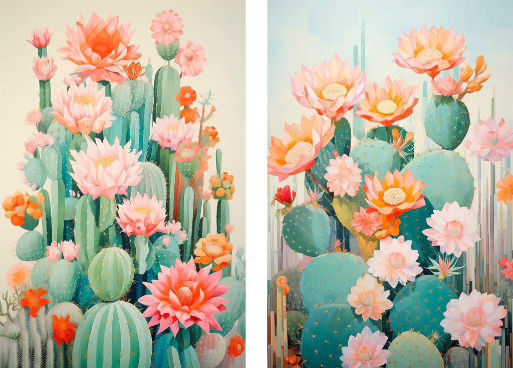 Jardin de cactus — motif complet