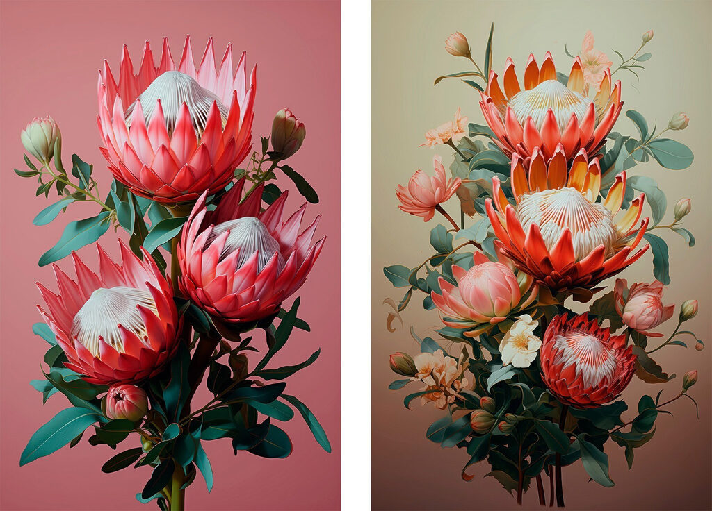 Bouquets éclatants — motif complet